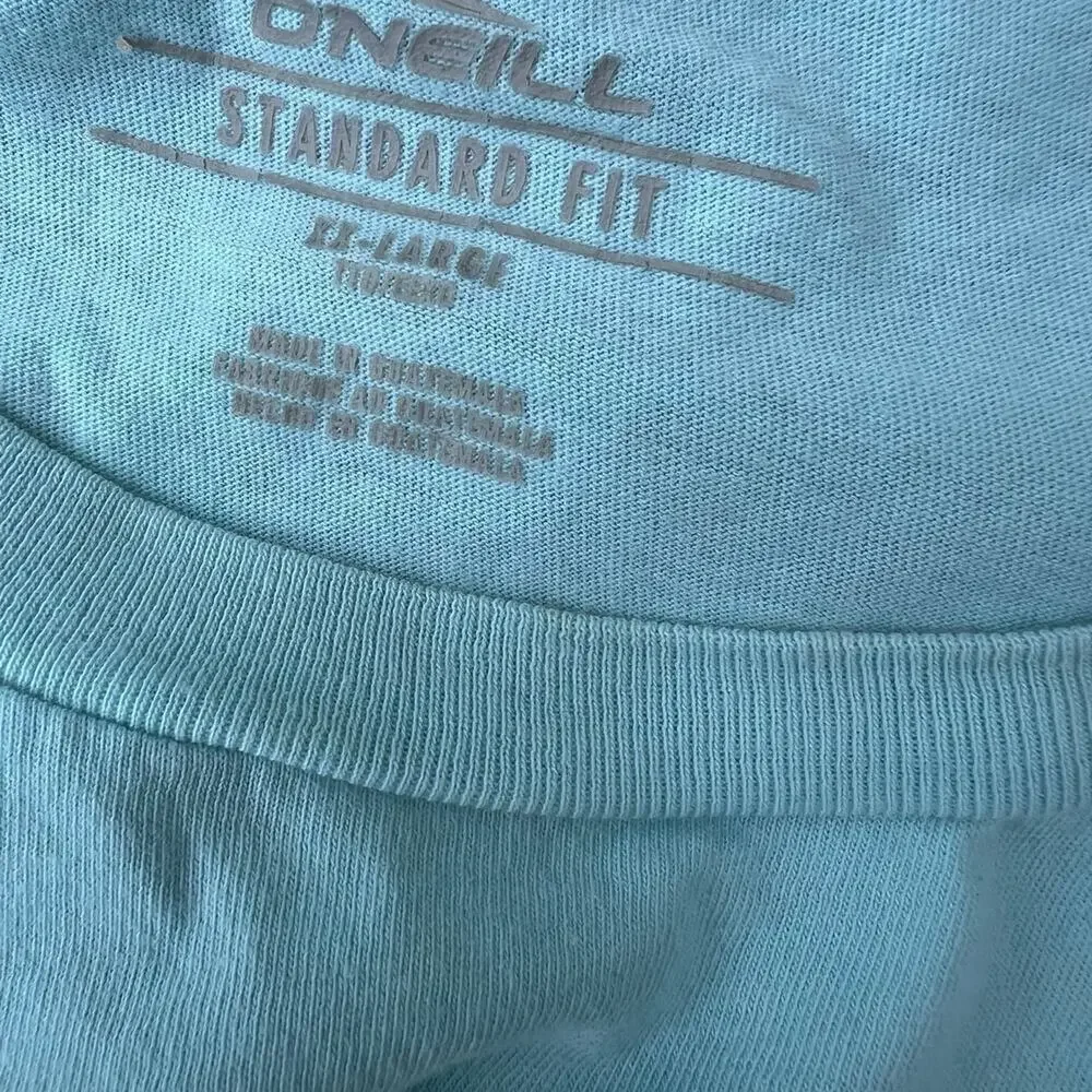 O’NEILL, men's size XXL, Standard Fit, Teal Short Sleeve T-shirt